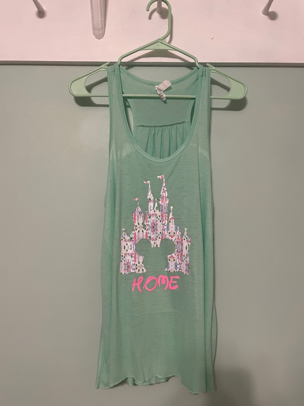 Lilly Pulitzer Disney Castle Home Tank POP Balloons Mint